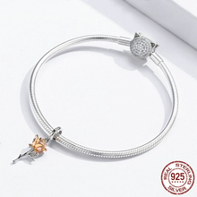 3D Rose Flower Pendant Charm 925 Sterling Silver Rose Gold Color Charms for Bracelet