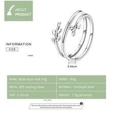 Trendy Multilayer Leaf Open Ring