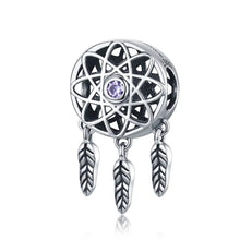 Sterling Silver Bohemian Dream Catcher Pendant Dragonfly Charm