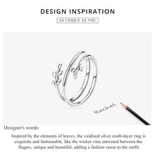 Trendy Multilayer Leaf Open Ring
