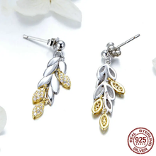 Sterling Silver Unique Wheat Drop Earrings