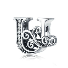 Letter Retro Charms Alphabet Beads Fit Charm Bracelet