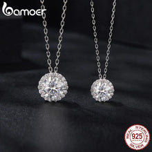 Sterling Silver Round Halo Moissanite Necklace