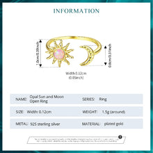 Opal Sun and Moon Open Ring