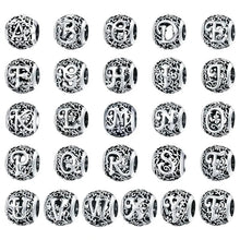 Sterling Silver Retro Letter Charms