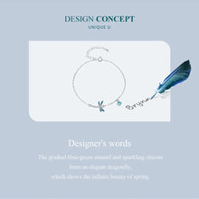 Green and Blue Enamel Dragonfly Bracelet