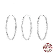 Sterling Silver Carved Floral Silver Large Hoop Earrings