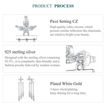 Sterling Silver Flower Tassel Front-Back Earrings