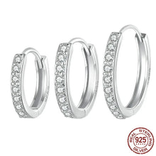 Sterling Silver Classic CZ Huggie Hoop Earrings