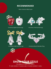 Sterling Silver Red Apple Asymmetrical Earrings