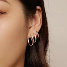 Large Hoop Plain Silver Earrings