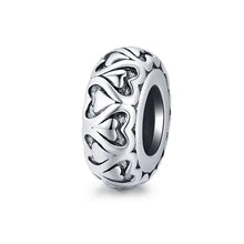 Sterling Silver Paw Print Silicone Beads Retro Pet Heart Charm