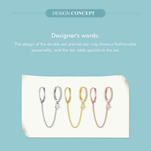 Double Circle Hoop Earrings Long Chain Earrings