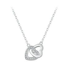 Sterling Silver Connected Heart Pendant Necklace