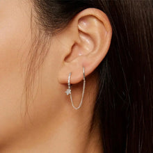 Double Circle Hoop Earrings Long Chain Earrings