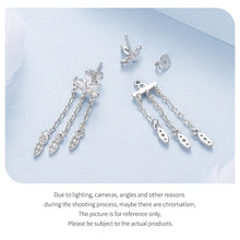 Sterling Silver Flower Tassel Front-Back Earrings