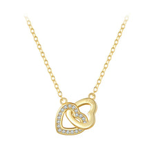Sterling Silver Connected Heart Pendant Necklace
