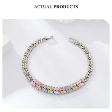 Original Sparkling Leaves White Gold Bracelet