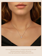 Sterling Silver Round Halo Moissanite Necklace