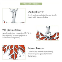 Sterling Silver Autumn Maple Tree Leaves Hanging Beads Pendant Charms