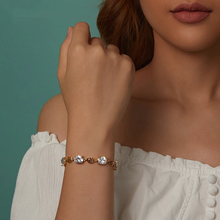 Original Sparkling Leaves White Gold Bracelet