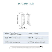 Sterling Silver Flower Tassel Front-Back Earrings