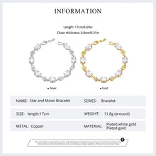 Original Sparkling Leaves White Gold Bracelet