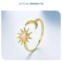 Opal Sun and Moon Open Ring