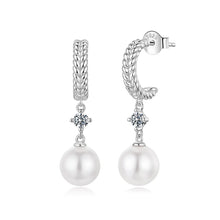 Twisted Hook Pearls Moissanite Stud Earrings