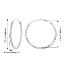 Sterling Silver Carved Floral Silver Large Hoop Earrings