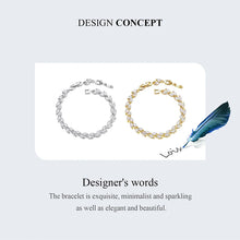 Original Sparkling Leaves White Gold Bracelet