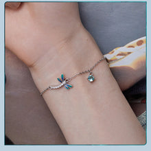 Green and Blue Enamel Dragonfly Bracelet