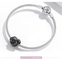 3D Rose Flower Pendant Charm 925 Sterling Silver Rose Gold Color Charms for Bracelet