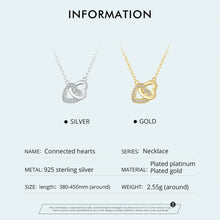 Sterling Silver Connected Heart Pendant Necklace