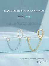 Double Circle Hoop Earrings Long Chain Earrings