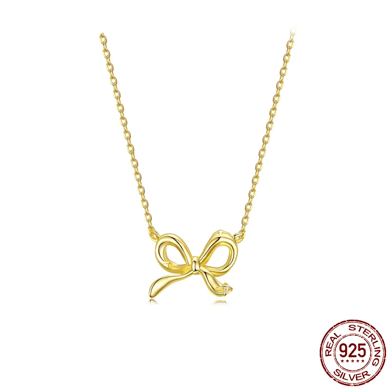 Sterling Silver Bowknot Chain Necklace