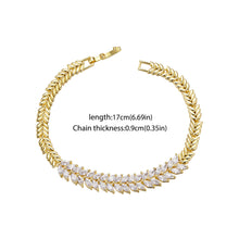 Original Sparkling Leaves White Gold Bracelet