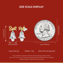 Sterling Silver Snowflake Bell Stud Earrings