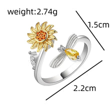 Versatile Flower Rotatable Cubic Zirconia Size Adjustable Rings