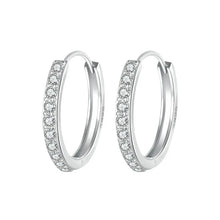 Sterling Silver Classic CZ Huggie Hoop Earrings