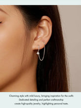 Double Circle Hoop Earrings Long Chain Earrings