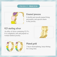 Sterling Silver Rainbow Series Heart to Heart Ring & Earrings Jewelry Set