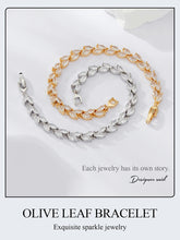 Original Sparkling Leaves White Gold Bracelet