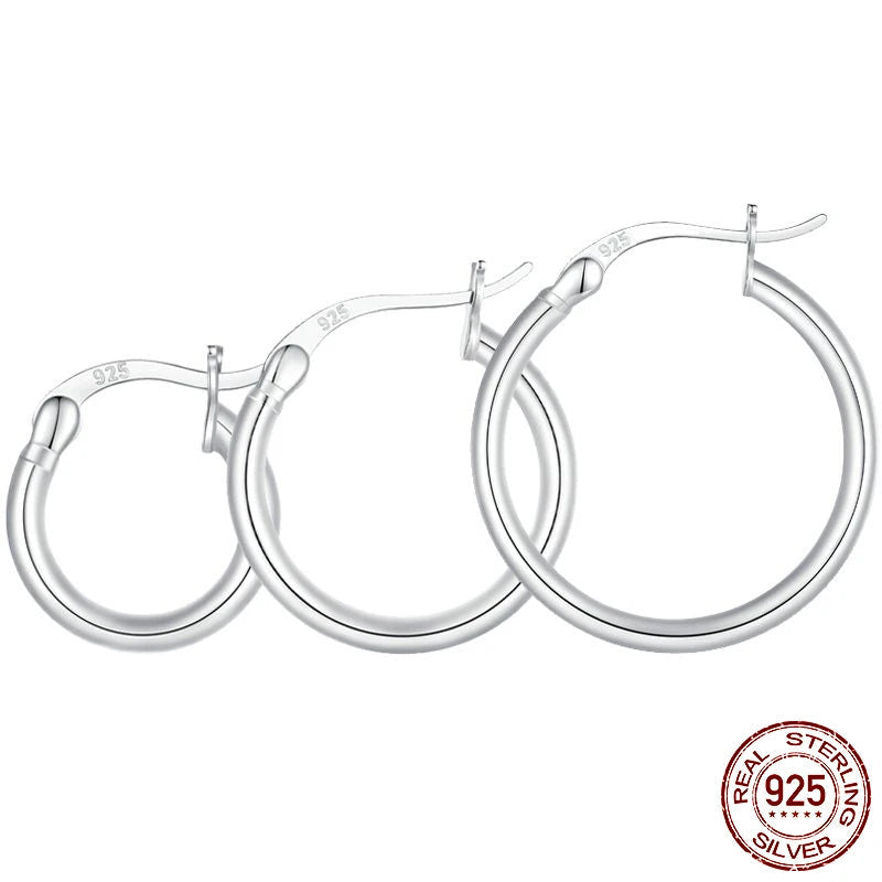 Sterling Silver Bold Classic Hypoallergenic Hoop Earrings