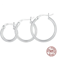 Large Hoop Plain Silver Earrings
