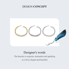 Original Sparkling Leaves White Gold Bracelet