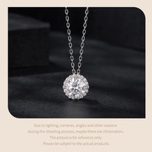 Sterling Silver Round Halo Moissanite Necklace