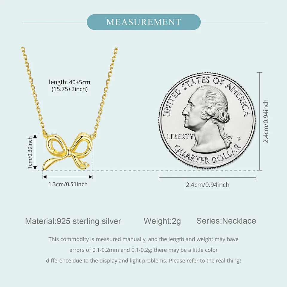 Sterling Silver Bowknot Chain Necklace