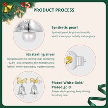 Sterling Silver Snowflake Bell Stud Earrings