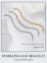 Original Sparkling Leaves White Gold Bracelet